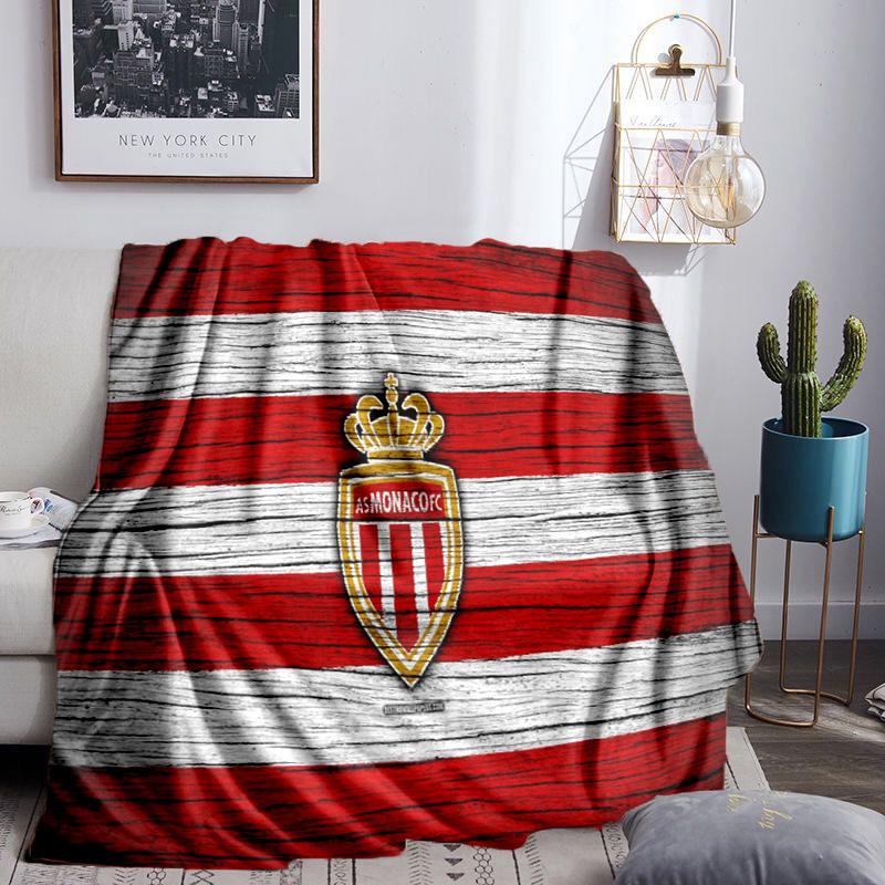 As Monaco Crest Throws Blanket Flannel Blankets Plush for Couch Bed Gifts for Men Women Travel picnic blanket Christmas fan gifts