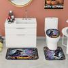 Halloween Multicolor Bath Curtain Set - Includes Shower Curtain And Bath Mat For Bathroom Or Shower Room Decor