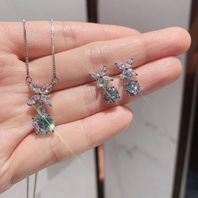 Jewelry Tide Literary Xiaoqing Simulation Yellow Diamond Jewelry Set
