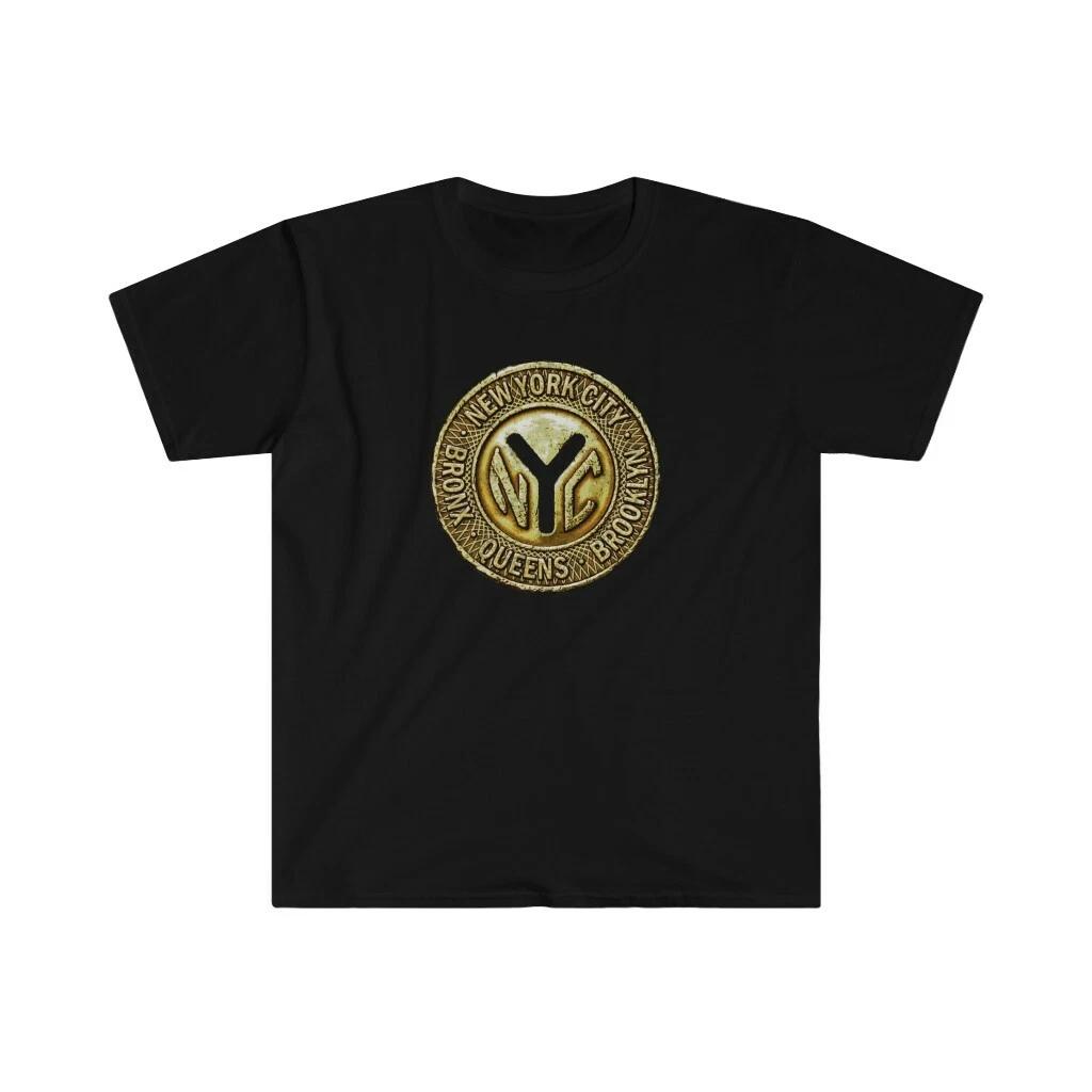 Retro NYC Subway Token graphic coin Unisex Softstyle T-Shirt S