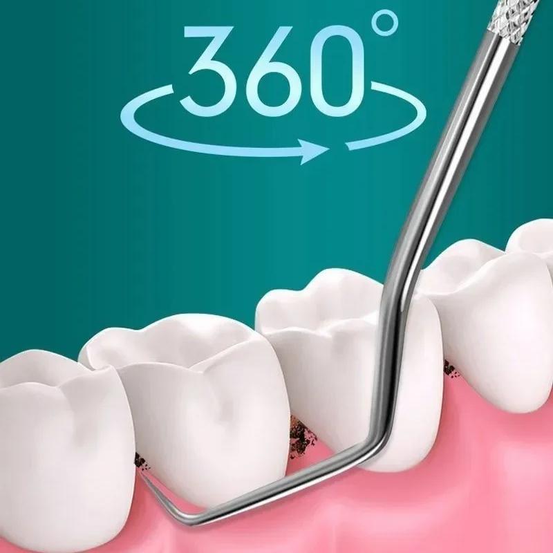 Set de scobitori din oțel inoxidabil Ață dentară Scobitori reutilizabile Scobitoare portabile Ață dentară Curățare dinți Curățare orală