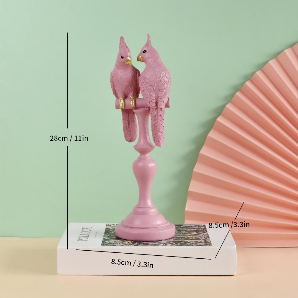 Nordic Parrot Resin Ornament for Living Room or Wine Cabinet Display