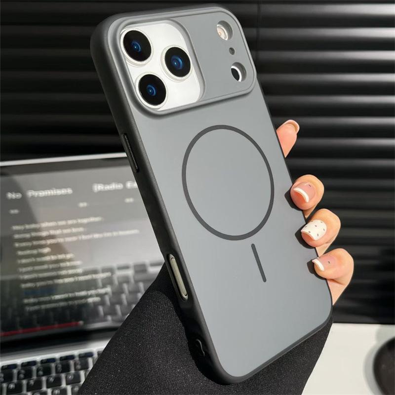 Thin Ring Magnetic Two-Tone Case for iPhone 17 Pro with Skin-Feel, Compatible with iPhone 16 and 15