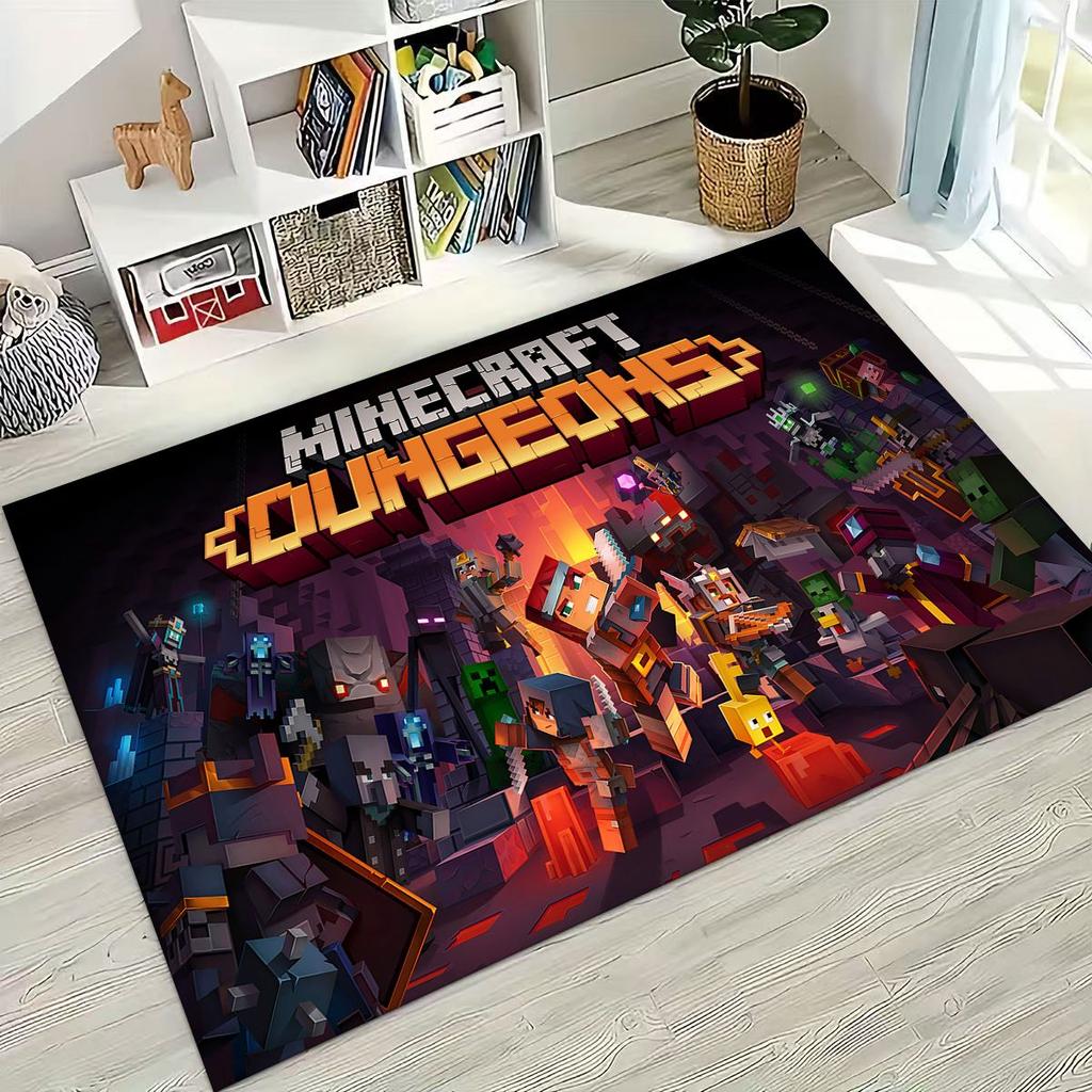 Cartoon S-Sandboxs 3D Game Carpet Rug for Bedroom Living Room Sofa Home Doormat Decor,Large Kids Play Non-slip Floor Mat Gift
