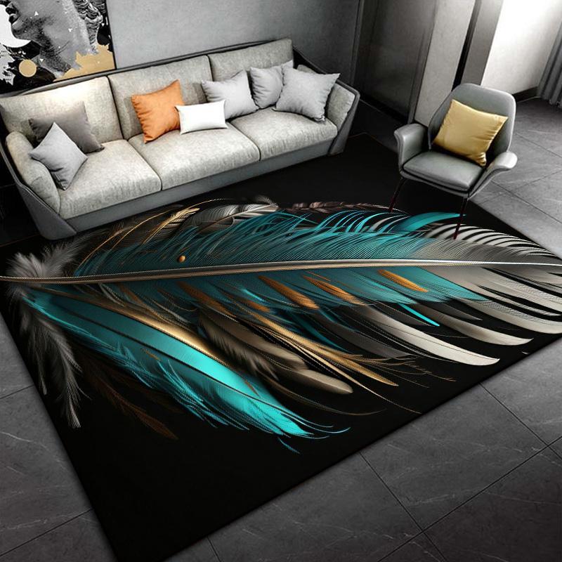 Alfombras de plumas de colores para dormitorio Alfombras cuadradas mullidas para el suelo Sala de estar Decoración del hogar Alfombras Alfombrilla suave de terciopelo Alfombra de área sonic