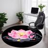 1pc Lotus Flower Chair Carpet for Office, Round Non Slip Durable Large Size Office Carpet, Suitable for Office