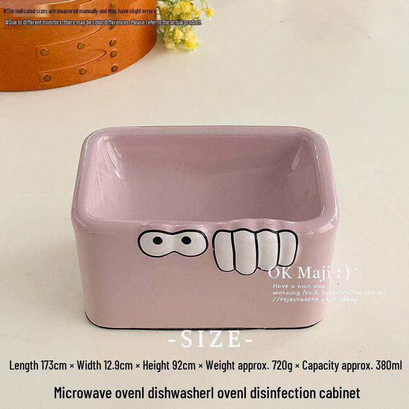 

Ceramic Anti-Tip Pet Bowl: Cat & Dog Feeding with Cervical Support & Anti-Black Design