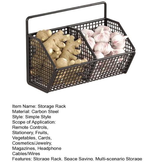 Storage Rack Wall Mounted Organizer with 360° Ventilation And Compartments Design Storage Basket for Kitchen