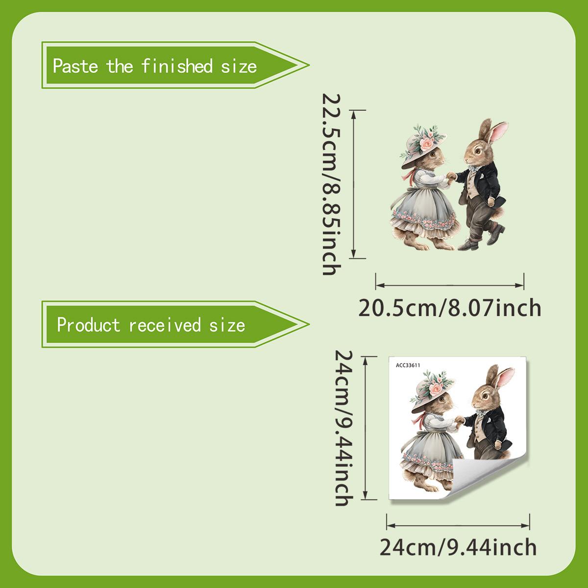 

Retro Gentleman Rabbit Toilet Paper Cover for Bathroom Water Tank Decorative Waterproof Sticker