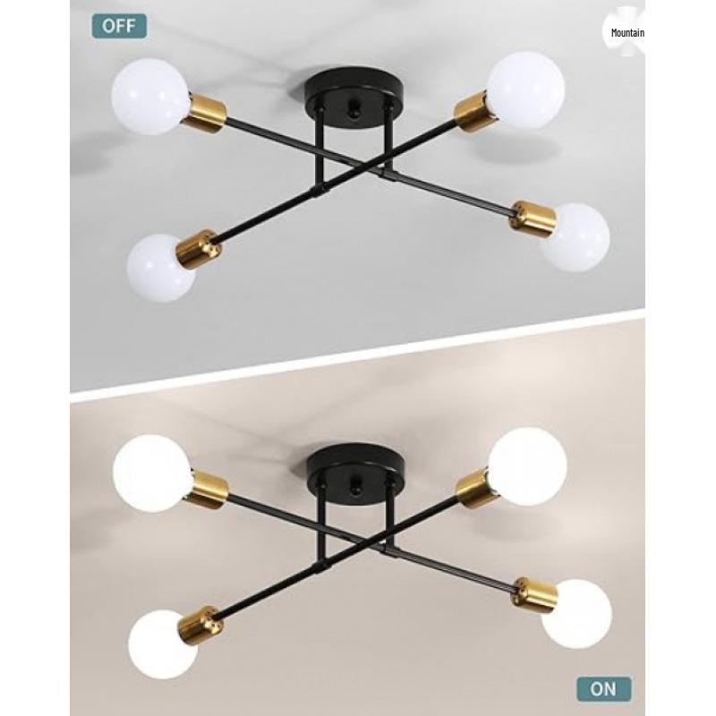 Nordic Wrought Iron Pendant Light: Creative Industrial Style for Living Room, Dining Room, or Bedroom.