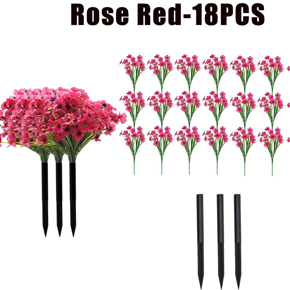Artificial Violet Flowers Fake Spring Grass Faux Plants for Wedding Garden Decor Outdoor Artificial Floral Home Decoration