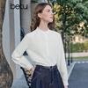 Betu Women's Elegant Lace-Trimmed Long Sleeve Blouse
