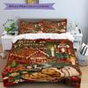 3pcs Christmas Gingerbread House Bedding Set with One Quilt Cover and Two Pillowcases (No Core) - Festive Decorative Duvet Cover Set for Bedroom and G