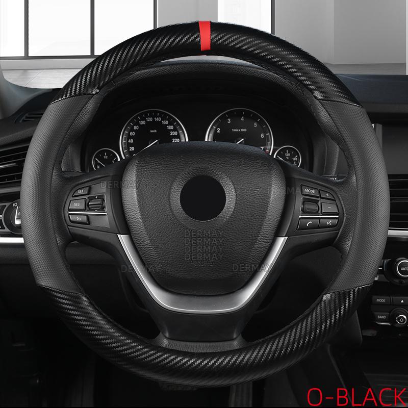 Osłona kierownicy samochodu skóra z włókna węglowego dla Nissan Qashqai J11 Nissan x-trail T32 Golf 7 Tiguan Kia Optima