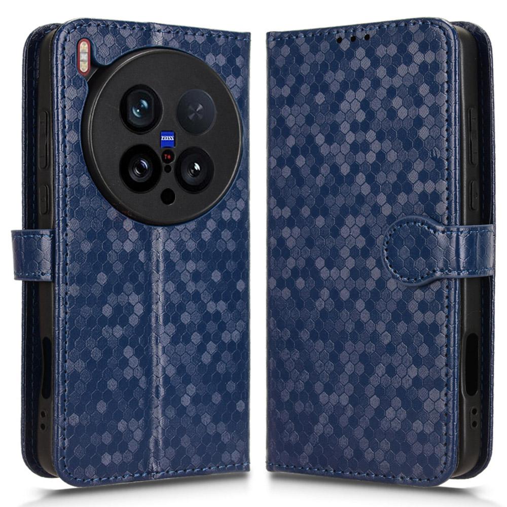 For vivo X200 Ultra 5G Wallet Case Dot Pattern Imprint PU Leather Phone Cover