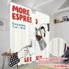 2 Stück 2D Flachdruck Vorhänge Morning Espresso Stoff Ohne Strom Saisonal Party- & Feiertagsdeko Perfekt für Eingangsbereich