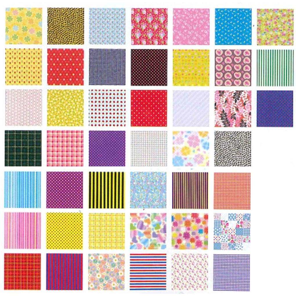 Toyo Origami Chiyogami 45 180 018055 Collection, 7.5cm square, patterns, sheets,