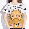 Summer Girls Clothes Cartoon Cute Cat Graphic T Shirt Short Sleeve Tops for Girls Casual Children's Clothing