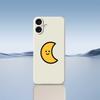 For iPhone 17 Case Yellow Moon Pattern Printing Straight Edge TPU Phone Back Cover