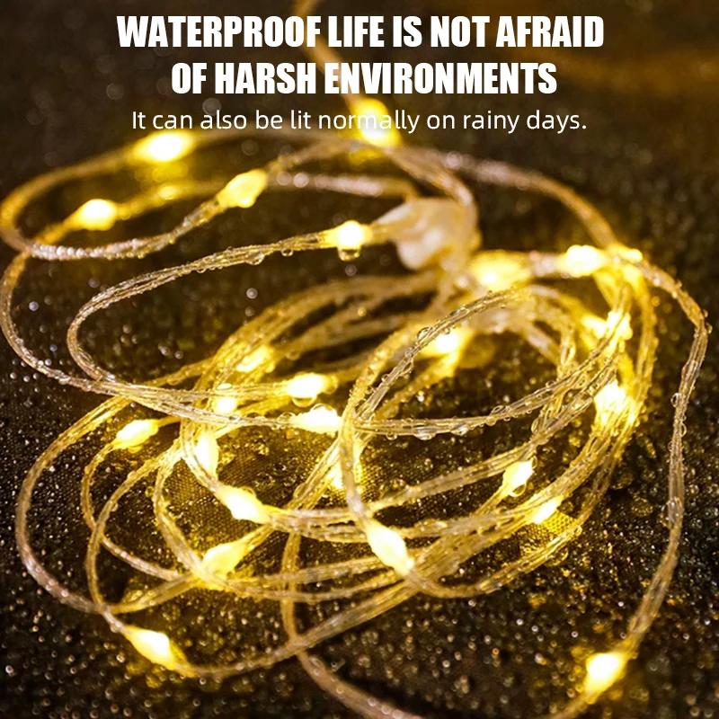 LED Light String Portable Camping Lights 1800mAh Rechargeable 8m Outdoor Atmosphere Tent Wedding Christmas Decor Strip Star Lamp