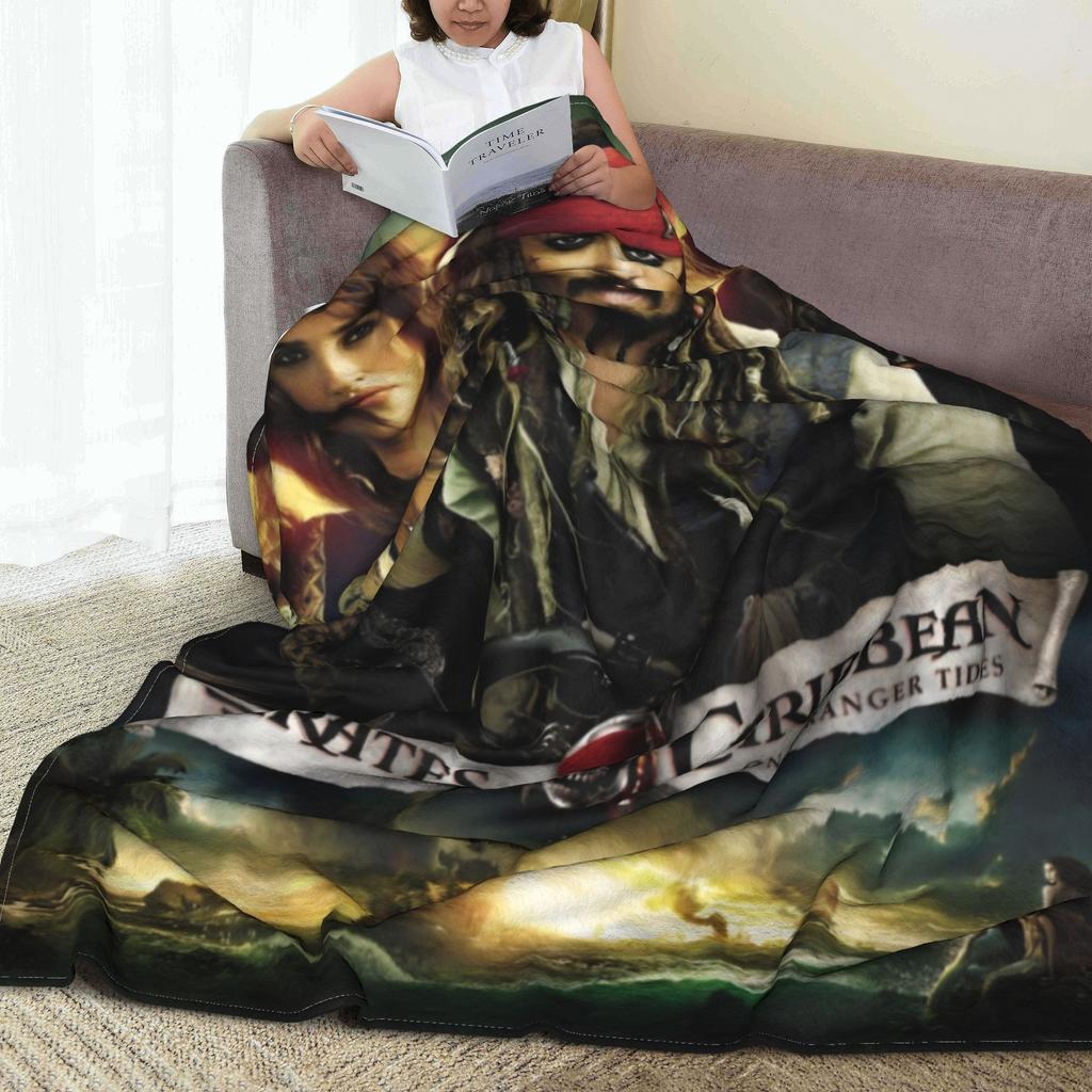 Piráti z Karibiku: Na vlnách osudu Flanelová deka Jack Sparrow Deka pro domácí pohovku Měkká Venkovní Multifunkční