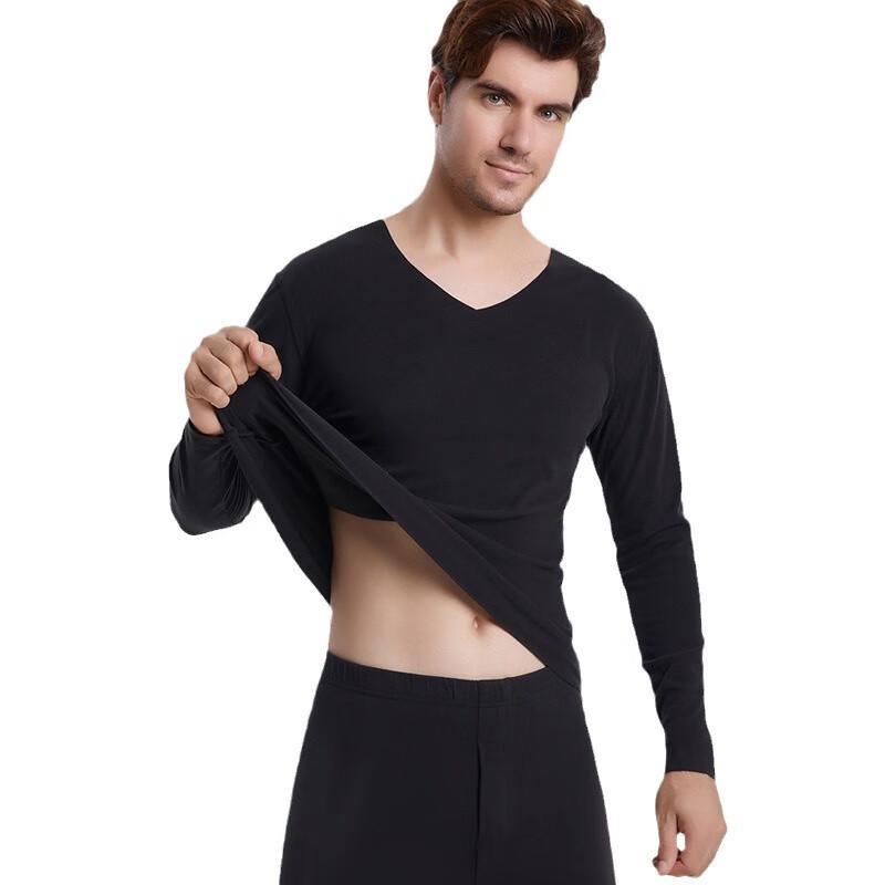 Hengyuanxiang Men's Double-Sided Brushed Thermal Underwear Set