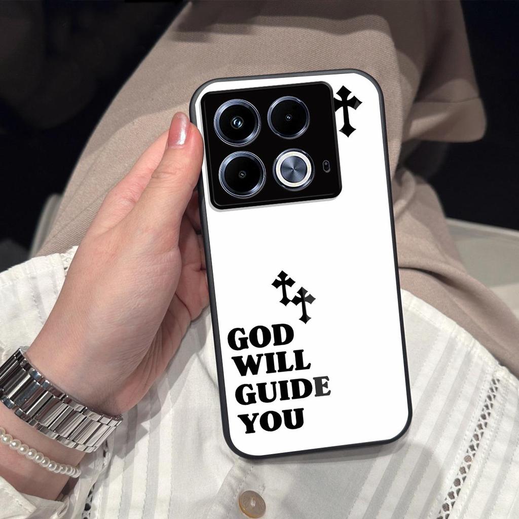 Retro Cross Letter Print Phone Case for infinix NOTE 40s 40 4G Acrylic TPU Hybrid Shockproof Cover