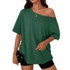 Women's Off-the-shoulder Loose Short-sleeved T-shirt Summer Casual Fashion Clothing