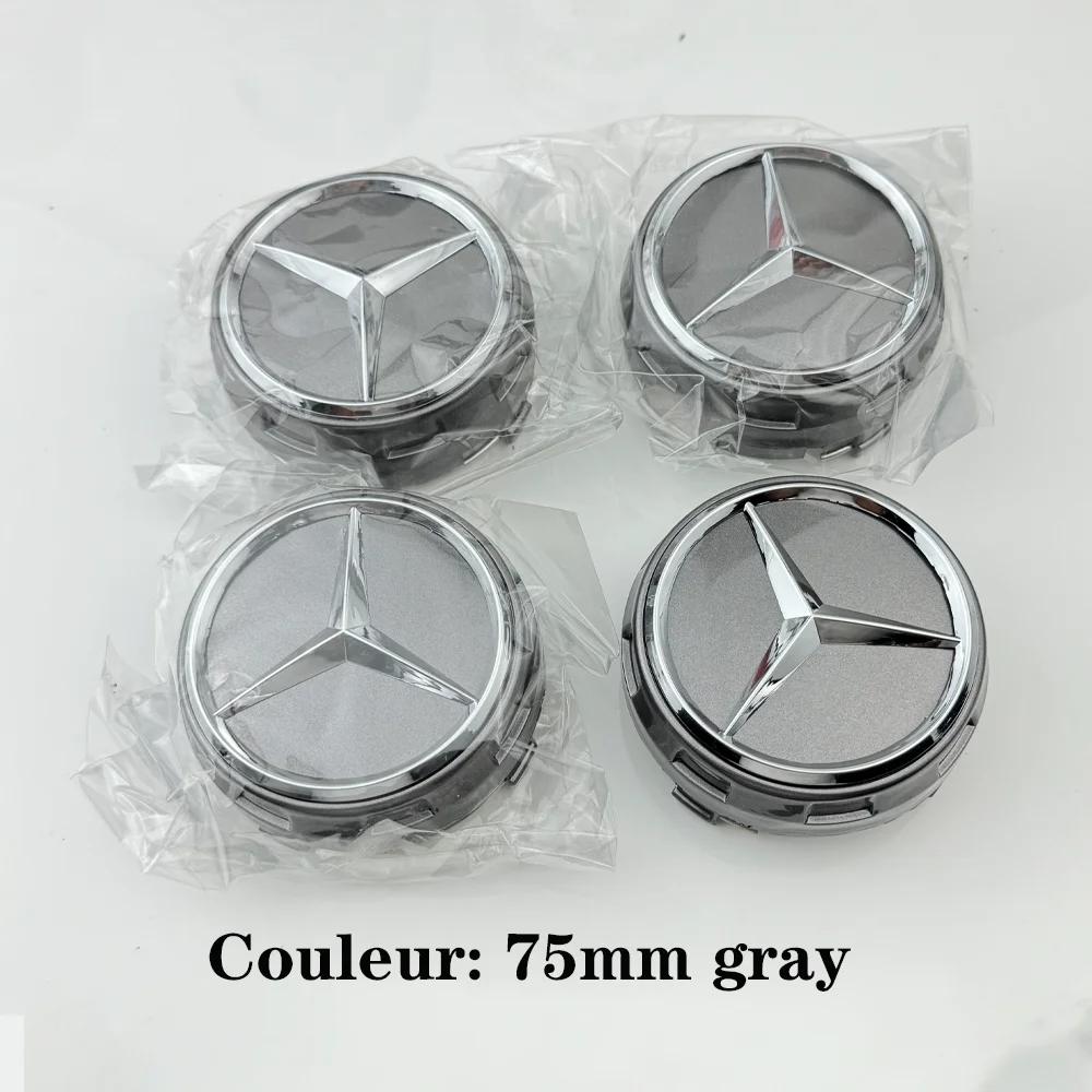 For Mercedes Benz Car silver Red 4pcs 75mm Wheel Center Hub Caps 4Pcs For Mercedes Benz A0004000900 W212 W205 W204 W211 W213    QQ60