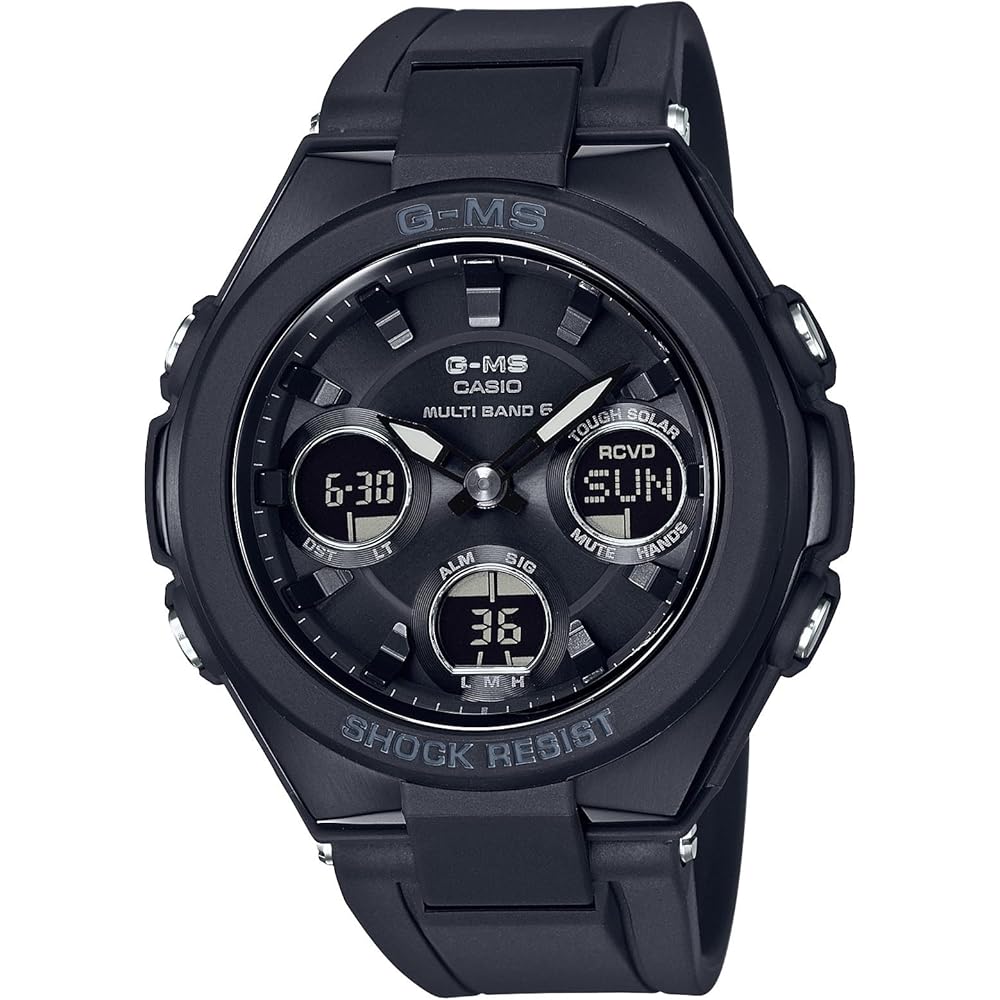 

Женские часы Casio G-MS с солнечной батареей и радиосинхронизацией MSG-W100G-1AJF Черные из нержавеющей стали Водонепроницаемость 100 м