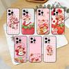 s-Strawberry Shortcake Phone Case For iPhone 17,16,15,14,13,12,11 Plus,Pro Max,XS,Soft Silicone Black Cover