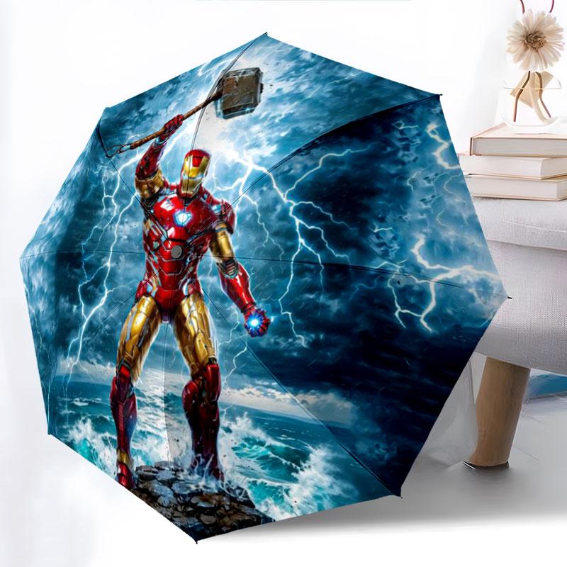 The Iron Man Sunny Day Umbrella Is A Portable, Semi-automatic Folding Umbrella, Making It The Perfect Gift Family and Friends.