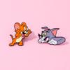 Fun Cat and Mouse Metal Badge Tom Jerry Cat and Mouse Game Alloy Brooch Pin
