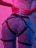 Gothic Pu Body Harness Lingerie- Adjustable Garter Belt, Strappy Cage Bra, Perfect for Theme Parties