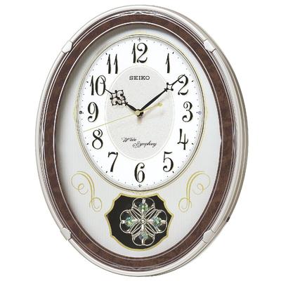 Seiko Uhr Melodie Analog Dreifach Dekorativ Weihnachten und Blassgold Perle AM259B, Uhr, Funkgesteuert, Karakuri, Auswahl, Melodie, Pendel,