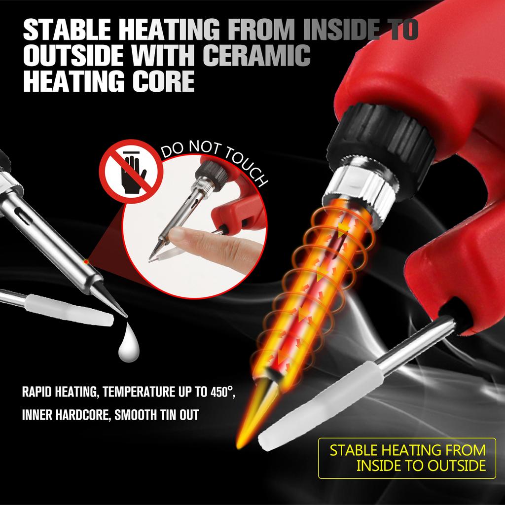 Ferro de Solda Sem Fio 30W para Bateria Milwaukee 18V Alimentação Automática Kit Pistola de Solda com 5 Pontas de Solda(Sem bateria)