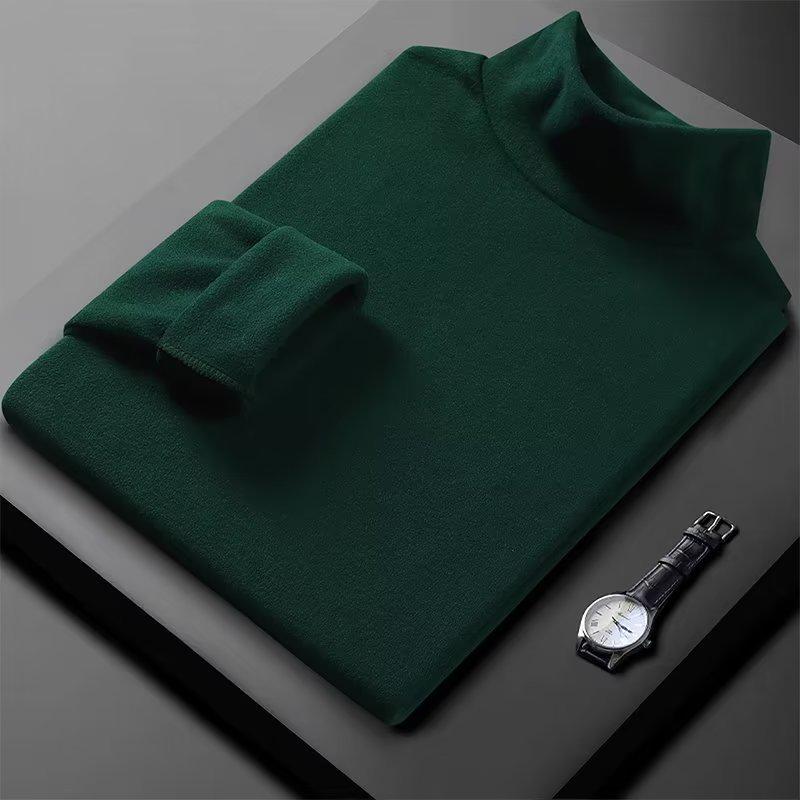 

Мужская водолазка с высоким воротом из немецкого бархата, двухсторонняя, с длинными рукавами, облегающая, на осень/зиму 2XL зелёный