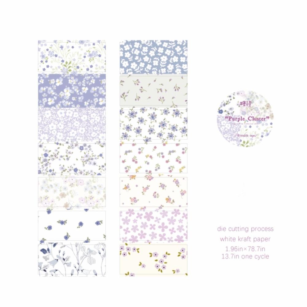 Floral Collection Series Decor Label Stickers Colored Adhesive Paper Tape New Washi Tape Journal
