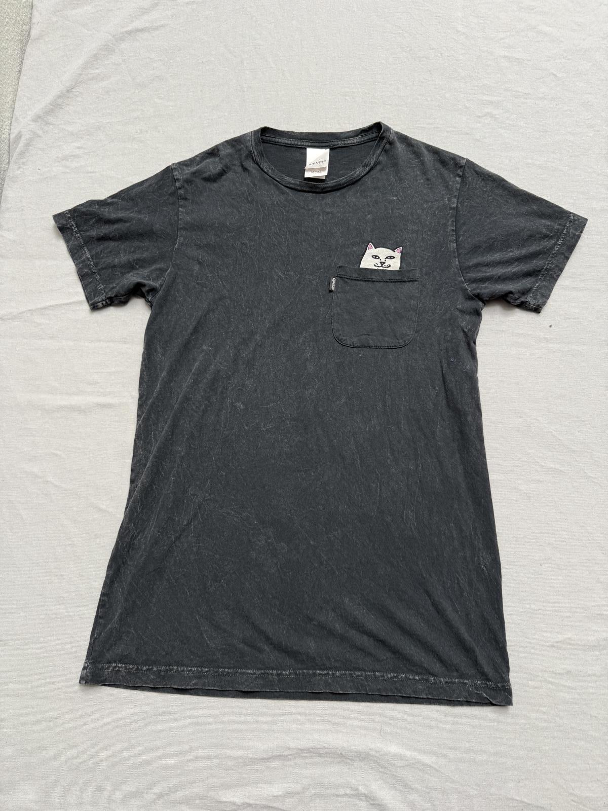 Rip n Dip T-shirt Cat Middle Finger Black Bleeched Tee - S XXL
