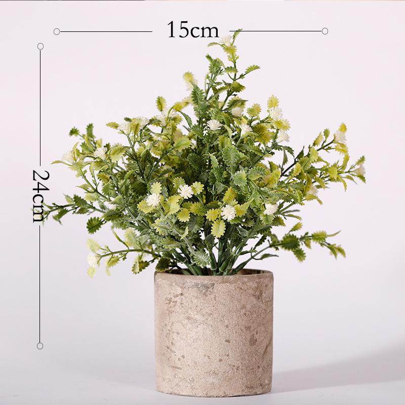 Artificial Bonsai Tree with Pot - Decorative Desktop Ornaments and Simulation Green Grass Ball for Office, Dining, or Cafe Decor.