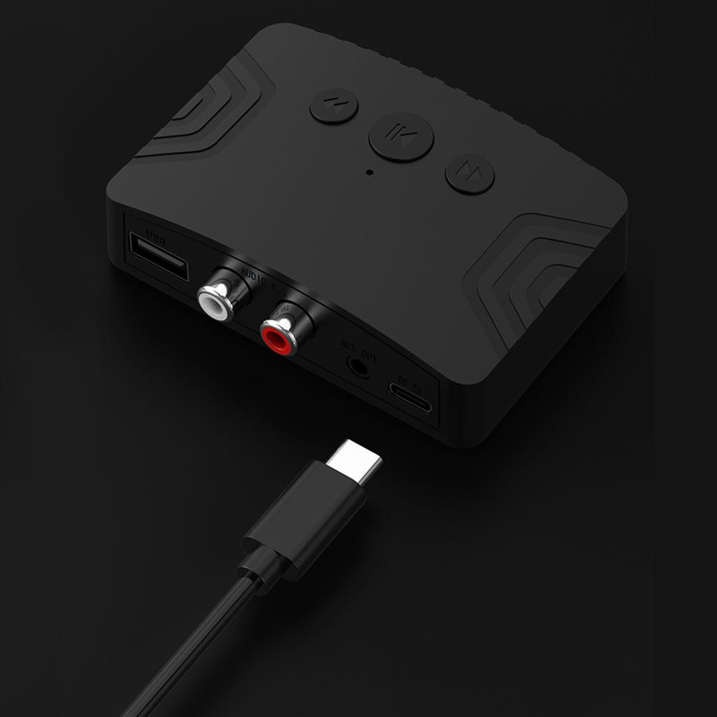 Wireless Audio Receiver Bluetooth 5.3 NFC Audio Adapter U Disk RCA 3.5mm AUX Jack Stereo Music Receiver Car Speaker