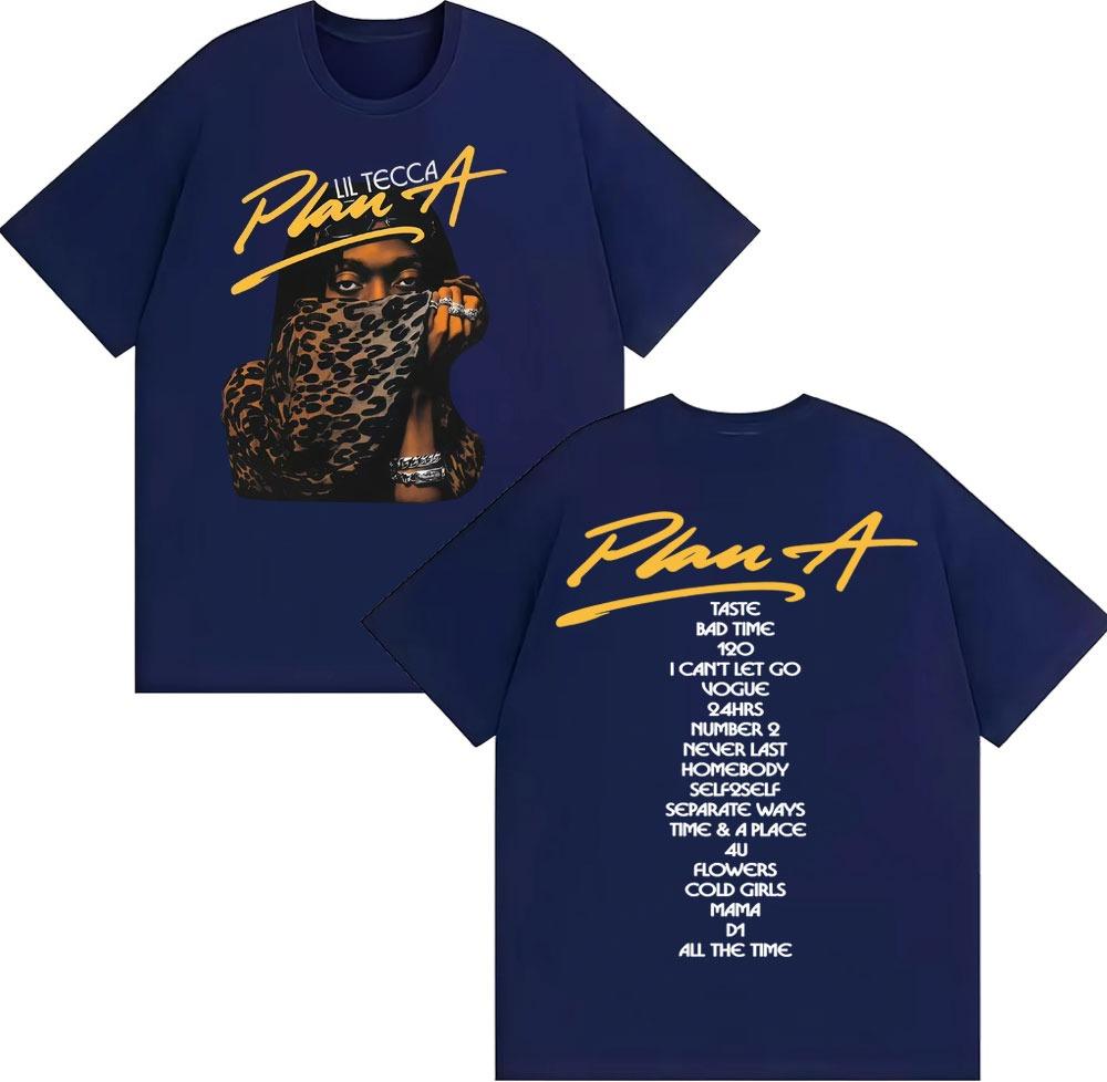 Rapper Lil Tecca Plans An Album Tour Graphic Tshirt Fashion Trend 2026 Spring Summer Print Cotton Casual Shortsleeved Top