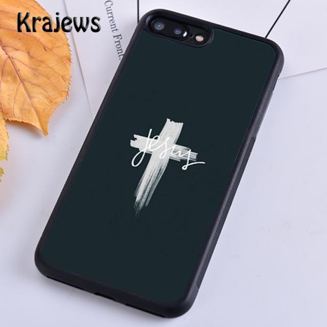 Krajews Christian Jesus The Cross Black Plastic Phone Case For iPhone 17 Air 16 15 14 Plus 11 12 13 Pro Max Coque Fundas