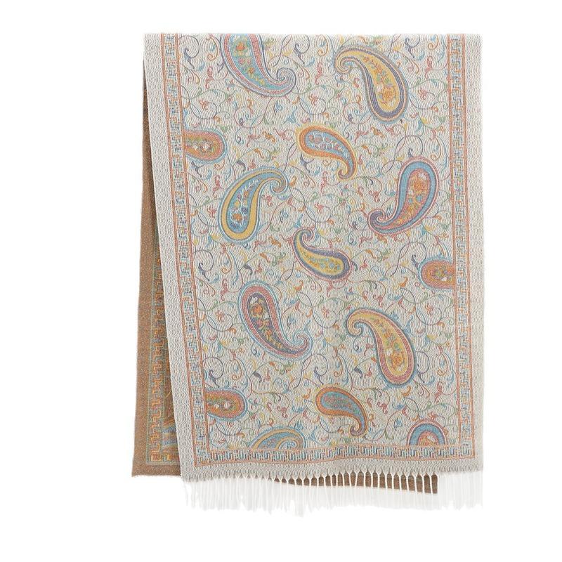 Premium Core-spun Yarn, Cashew Nut Cashmere Versatile Scarf, Fashionable Autumn and Winter Thickened Warm Outer Shawl