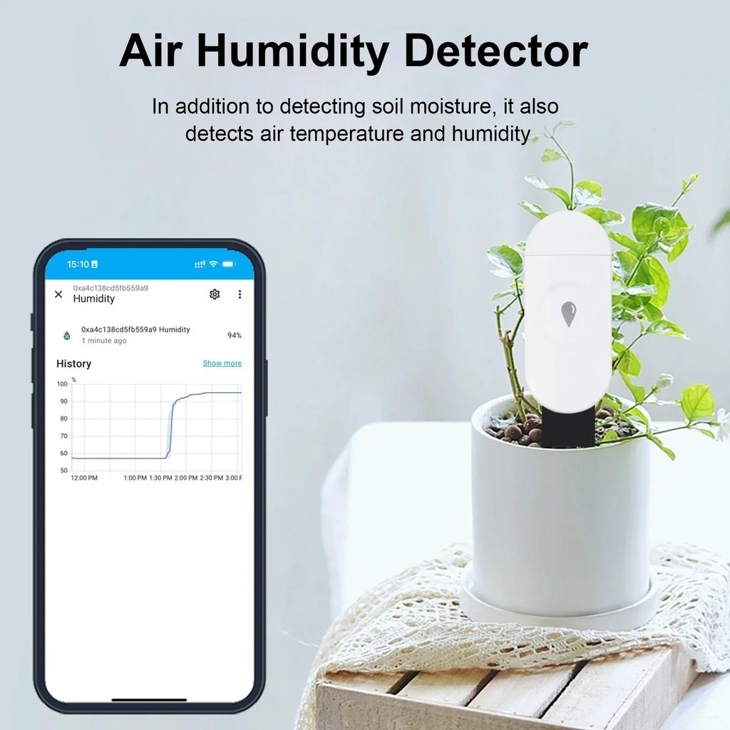 Smart Zigbee Soil Moisture Sensor Detector Temperature Humidity Moisture Real Time Monitor Works with Home Assistant  Z2M
