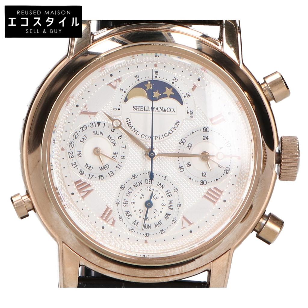 Shellman Stainless Steel 6771-T011179 Grand Complication Chronograph Quartz Crocodile Watches Gold / Silver / BlackUsed