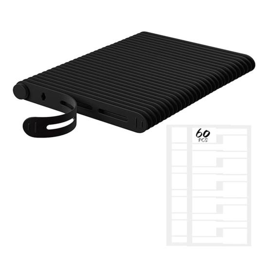 30Pcs Cable Processor Labeling Kit Waterproof Ties with Tag Stickers Lightweight Cord Organizers Travel Cable Tie Kit