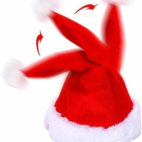 Electric Christmas Santa Hat Singing Dancing Moving Patchwork Hats Funny Toy Party Winter Warm Musical Dance Xmas Hat Gifts
