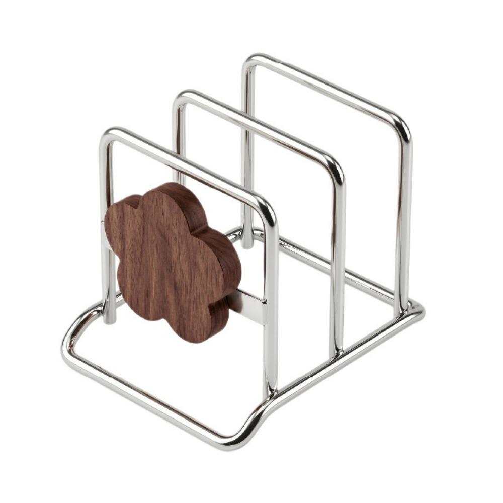Stainless Steel Pot Lid Holder Stable Countertop Draining Storage Shelf  for Kitchen