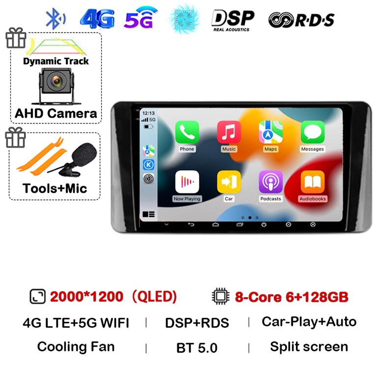 Android 14 Carplay Auto Car Radio For Volkswagen Polo Mk6 VI 2020 2021 2022 Video Multimedia Player Navigation GPS Stereo Audio